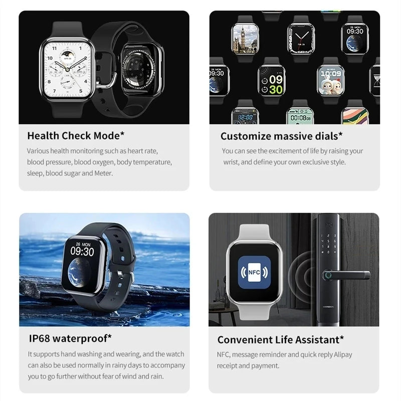 Smart Watch 9 Mini Women Ultra Series NFC Smartwatch Men BT Call Health Monitor Waterproof Tracker Sports Watch For Android IOS